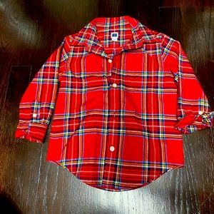 Janie and jack 18-24 mo red plaid shirt